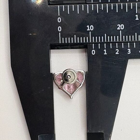 925 Sterling Silver Lab-Created Pink Sapphire Heart Halo Earrings - Picture 6 of 6